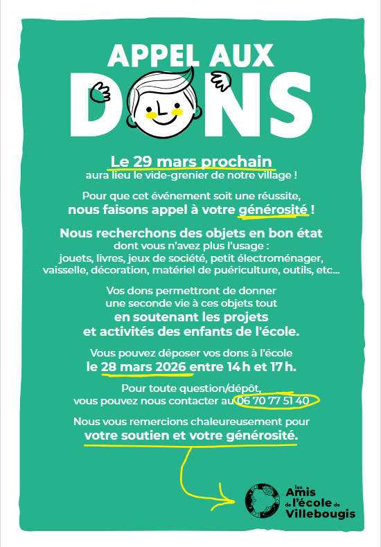 2026 Appel aux dons 29 03 2026